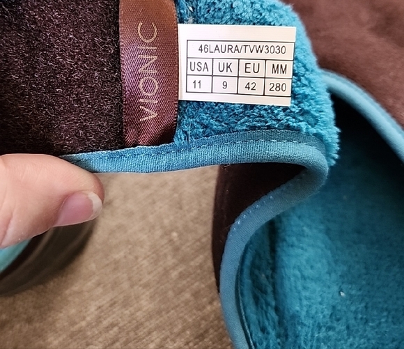 Vionic Brown and Blue Slippers - Picture 3 of 6